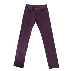 Versace Collection Burgundy Stretch Pants Size 31 Cotton Elastane‎